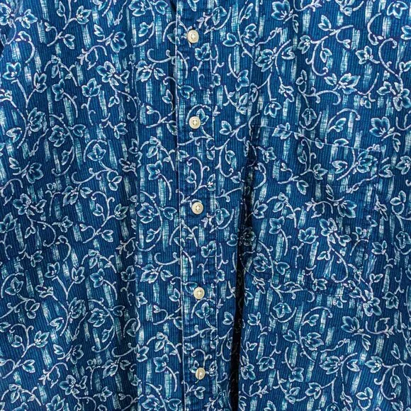 Chaps Ralph Lauren Floral Hawaiian Short Sleeve Button Down Shirt - Picture 4 of 6